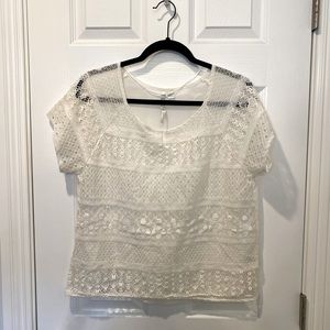 LC Lauren Conrad size L white/ ivory sheer top